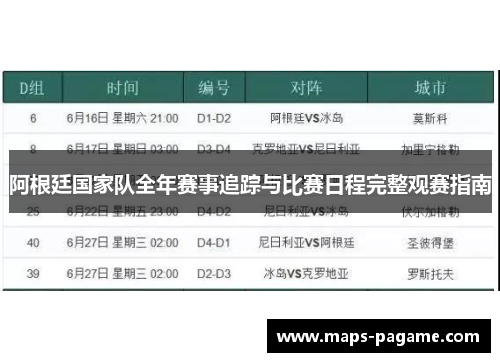 阿根廷国家队全年赛事追踪与比赛日程完整观赛指南